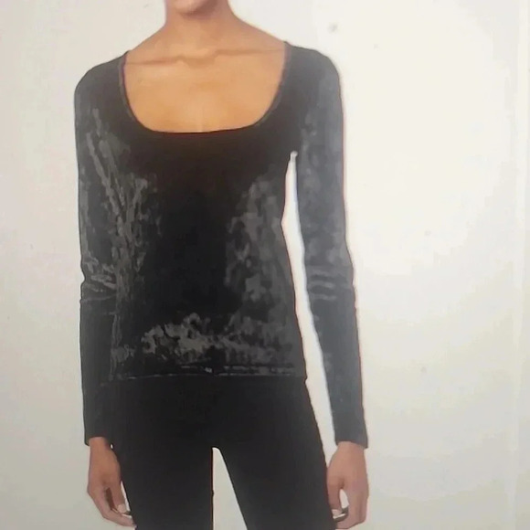 Vince Tops - VINCE VELOUR SQUARE NECK LONG SLEEVE TOP SIZE S